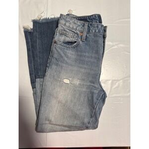 Lucky Brand Women's  High Rise Tomboy Jeans S 0/25 Distressed Cropped Light Wash
